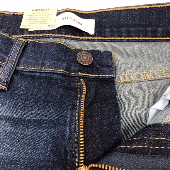 Levis 511 Boy's Patchwork Jeans Blue - Picture 8 of 8